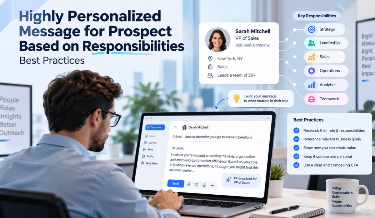 highly personalized message for prospect based on responsibilities